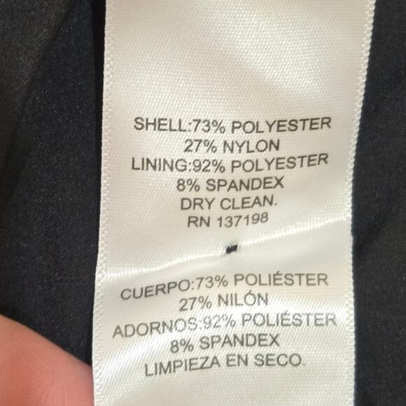 Danielle Bernstein Women’s Size 00 Puff Sleeve Satin Black Mini Dress MSRP $99 - Picture 11 of 14